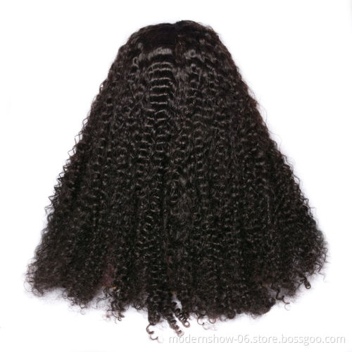 Factory Wholesale Human Hair Curly Wave 180 density Full Lace Wig Natural Hairline With Baby Hair